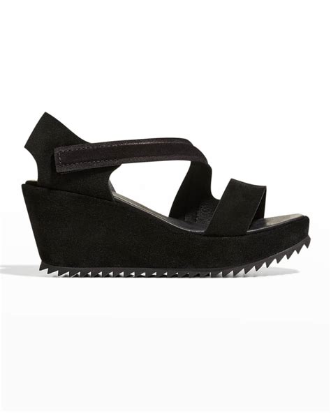 Pedro Garcia Fineta Suede Wedge Platform Sandals Neiman Marcus