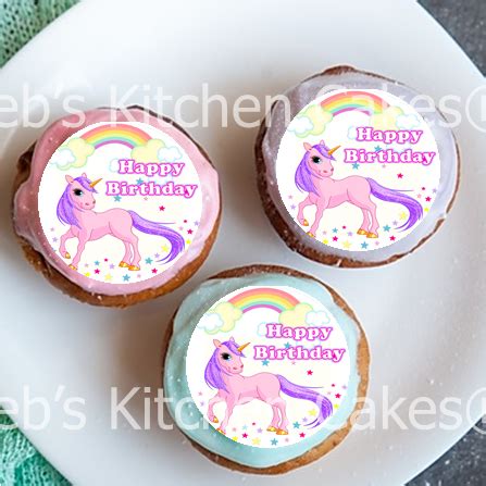 Unicorn Cupcake Toppers Cm X Need Cutting Debs Kitchen Cakes