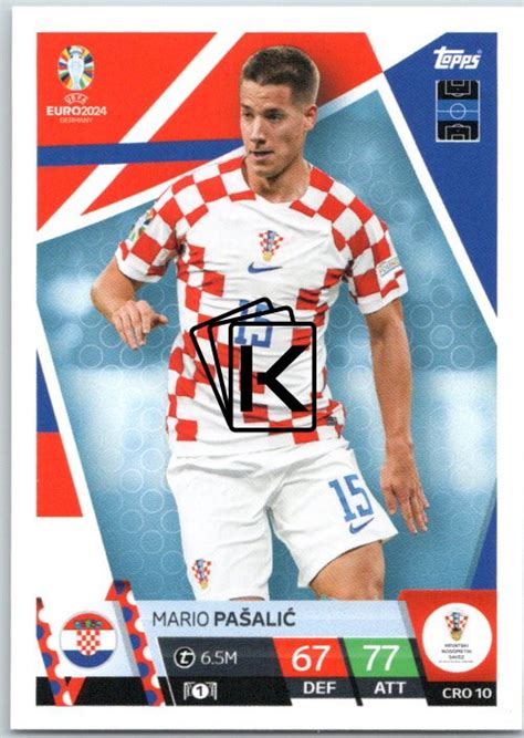 fotbalová karta Topps Match Attax EURO 2024 CRO10 Mario Pašalić