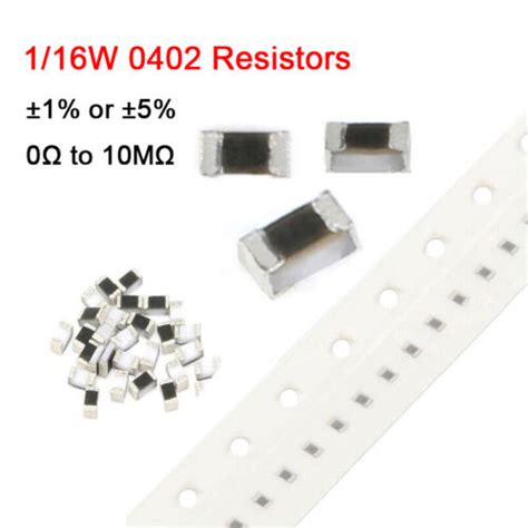 1 16W 0402 SMD SMT Resistors Tolerance 1 5 Full Range Of Values