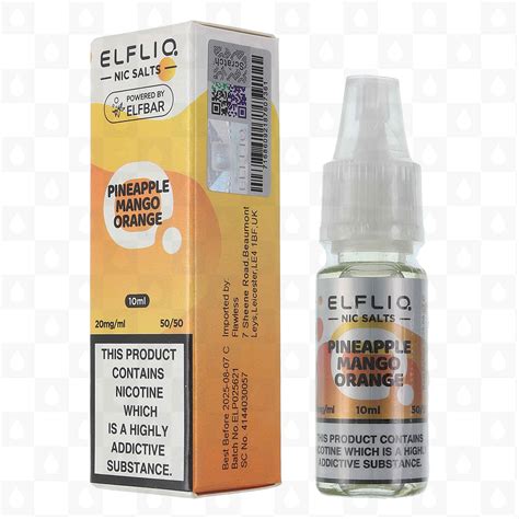 Pineapple Mango Orange By Elfliq Elf Bar E Liquid Ml Nic Salt