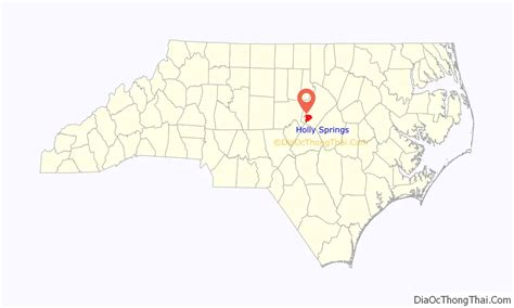 Map of Holly Springs town, North Carolina