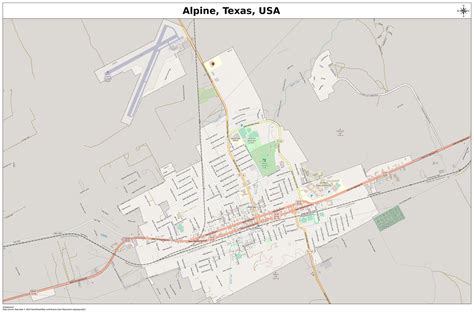 alpine texas map  street labels digital print poster printable