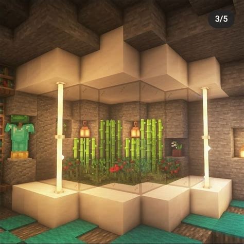 An Image Of A Room In Minecraft With Plants And Flowers On The Floor