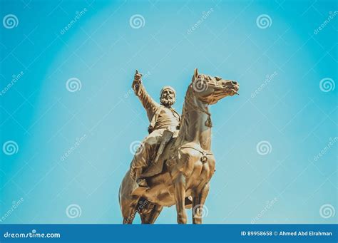 Ibrahim Pashastatue Innerhalb Kairo Zitadelle Stockfoto Bild Von