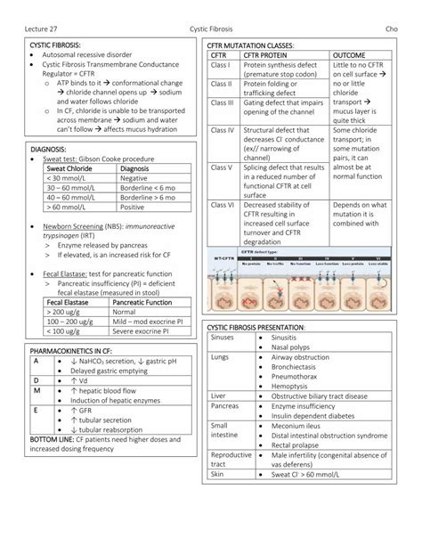 (PDF) Lecture 27 Cystic Fibrosis Cho CYSTIC FIBROSIS: … · Fecal ...