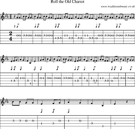 Guitar Tab And Sheet Music For Roll The Old Chariot