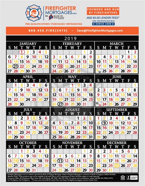 Printable Firefighter Calendar 2020 | Example Calendar Printable