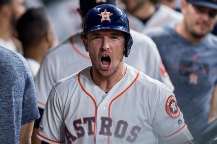 Houston Astros Alex Bregman Celebrates Dugout Editorial Stock Photo