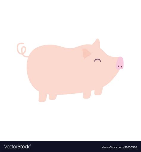 Pig on a white background Royalty Free Vector Image