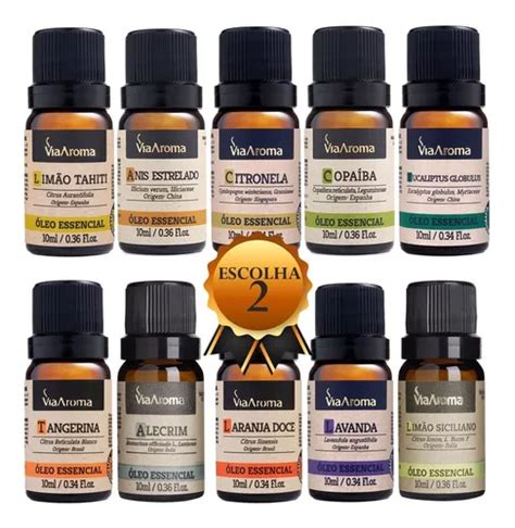 Kit De 2 Aceites Esenciales De 10 Ml Originales 100 Puros Via Aroma