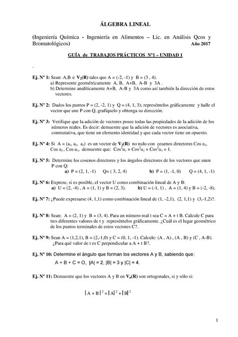 Al Guia Lgebra Lineal Ingenier A Qu Mica Ingenier A