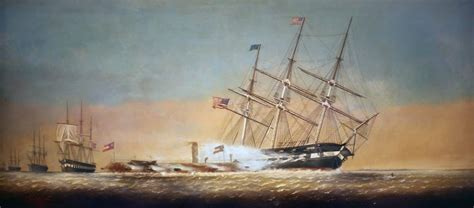 The Css Virginia Ramming And Sinking Uss Cumberland Battle Of Hampton