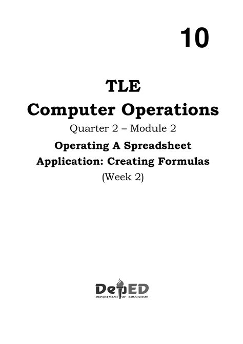 Ict 10 Q2 Module 2 Week 2 Passed Tle Computer Operations Quarter 2