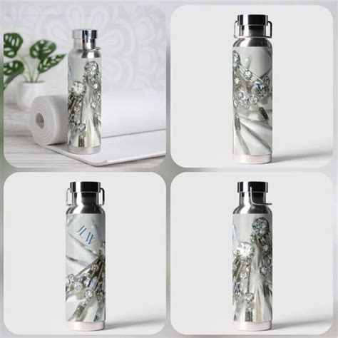 Vintage Art Deco Rhinestones Elegant Glamorous Water Bottle Zazzle