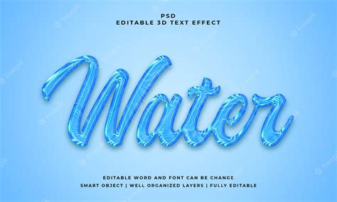 Premium Psd Water 3d Editable Psd Text Effect With Background