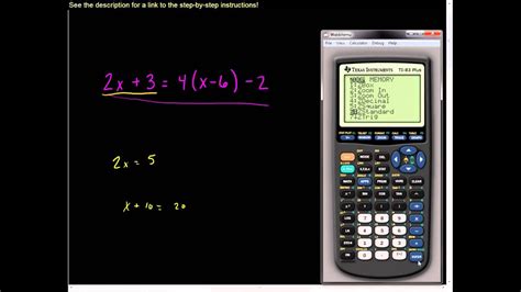 Solving Linear Equations Using The TI 83 Or TI 84 Series Calculator