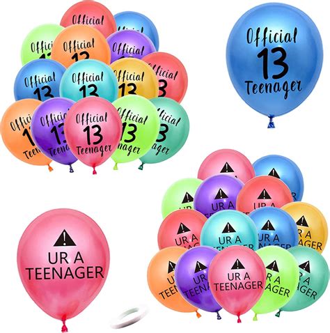 Amazon.com: JumDaQQ 13th Birthday Balloons, Pack of 30 Assorted Color ...