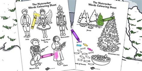 The Nutcracker Words Colouring Sheet Teacher Made Twinkl