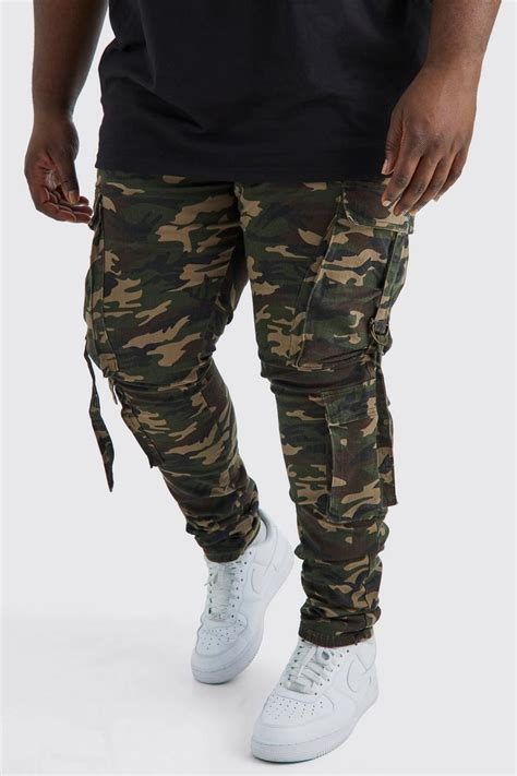 Plus Skinny Stacked Multi Cargo Camo Trouser Boohoo Uk