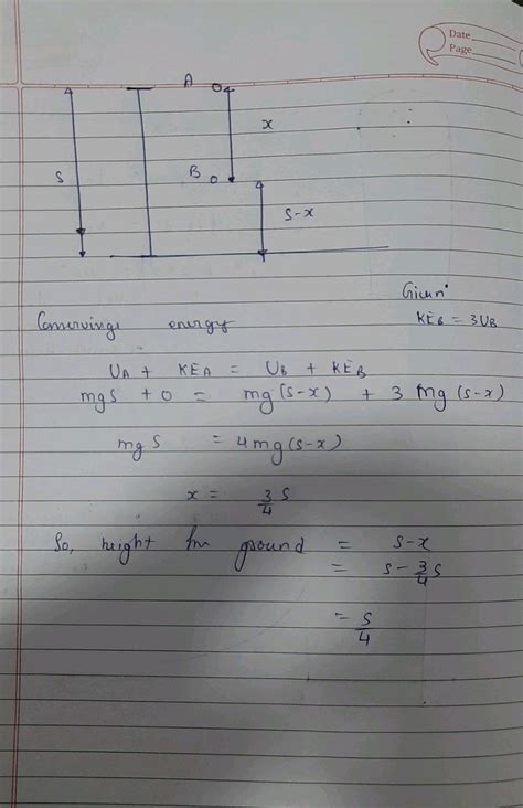 6 A Particle Is Released From A Height S At Certain Height Its