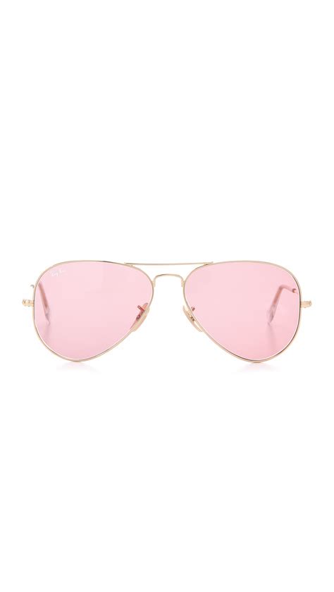 Lyst Ray Ban Aviator Sunglasses In Pink