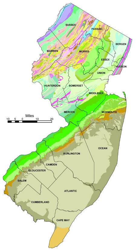 Njdep New Jersey Geological And Water Survey Dgs4 6 Bedrock Geology Of New Jersey