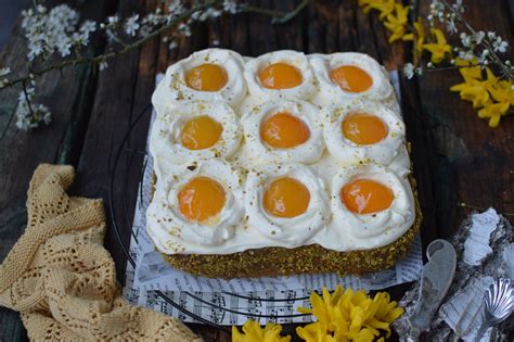 Eierlikör Kuchen mit Mohn im Spiegelei Look vesnas suesses welts