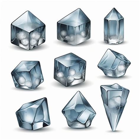 A collection of different shapes of ice cubes | Premium AI-generated vector