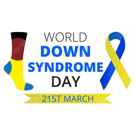 World Down Syndrome Day Png Image And Vector With Ribbon Socks 21st