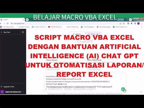 Belajar Macro Vba Excel Dengan Artificial Intelligence Ai Chat Gpt