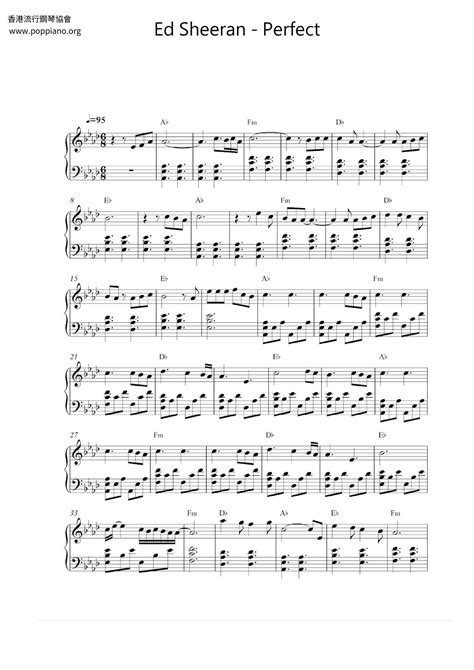 Ed Sheeran Perfect Sheet Music Pdf Free Score Download ★