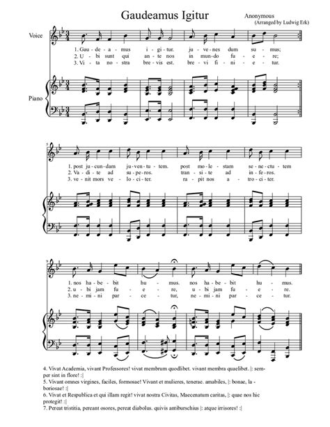 Gaudeamus Igitur Sheet music for Piano, Voice (other) (Piano-Voice