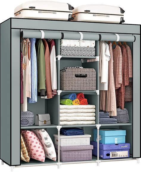 QLFJ FurDec Grande Armoire Portable En Toile De Tissu 118x45x165cm