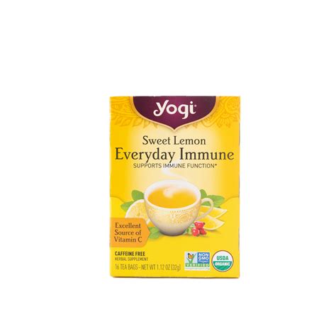 Yogi Sweet Lemon Everyday Immune Tea 16 Tea Bags Healthy Options