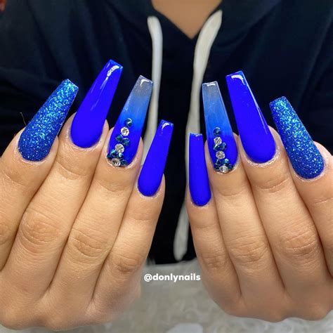 Royal Blue Nails With Silver Glitter Informacionpublica Svet Gob Gt