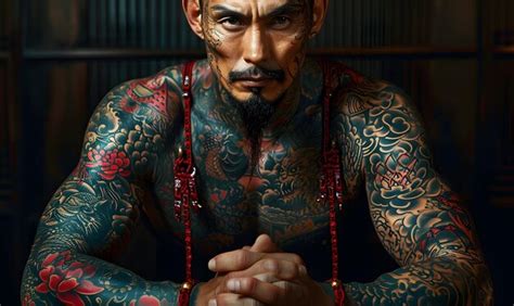 Premium Photo | A man with yakuza style tattoos dangerous people ...