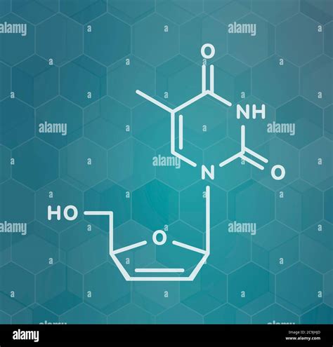 Stavudine D4t Hiv Drug Molecule Thymidine Analogue That Blocks