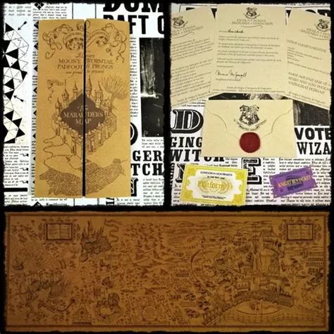 Kit Mapa Hogwarts Mapa Maroto Carta Hogwarts Personaliza