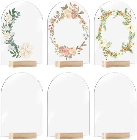 Drerio Pack Clear Arch Acrylic Sign Blank Arched Round Top Acrylic