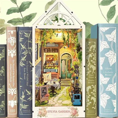 Sylvia Garden Wooden Book Nook Shelf Decor Fifijoy