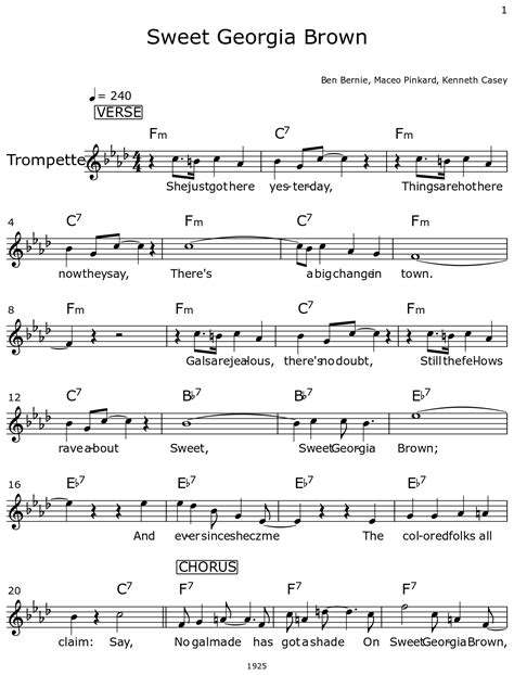 Alto Sax Sweet Georgia Brown