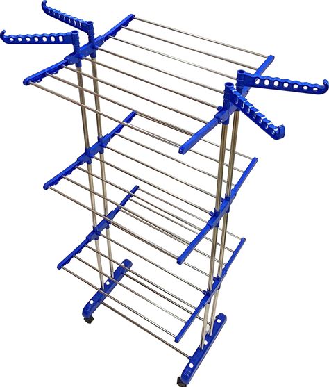 TNC Pure Stainless Steel Double Pole 4 Tier Cloth Drying Rack Amazon