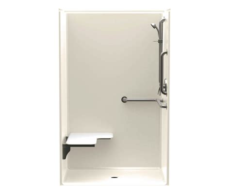 Bfsd X Acrylx Alcove Center Drain One Piece Shower In Bone