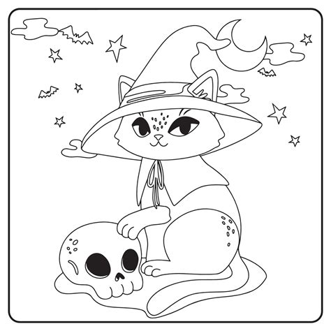 Free Printable Halloween Cat Coloring Pages