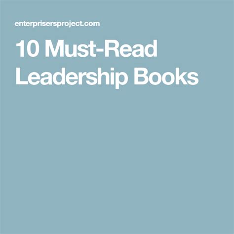 10 Must-Read Leadership Books | Leadership books, Leadership, Books