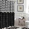 Amazon Seasonwood Black Farmhouse Shower Curtain Set With 12 Hooks