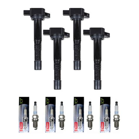 Set Of 4 Isa Ignition Coils And Denso Platinum Spark Plugs Compatible With Honda Civic Cr V