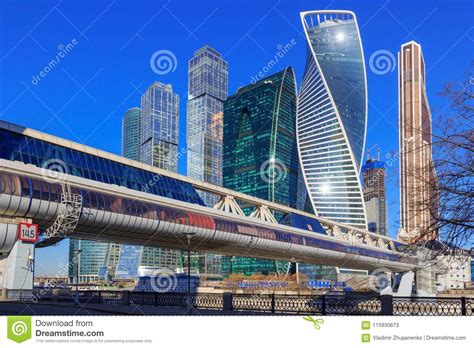 Moscow, Russia - April 14, 2018: Moscow International Business Center Moscow-City and Bagration ...