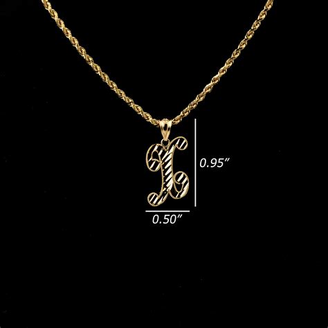 14k White Gold Cursive Letter C Pendant Alphabet Initial Charm Fashion